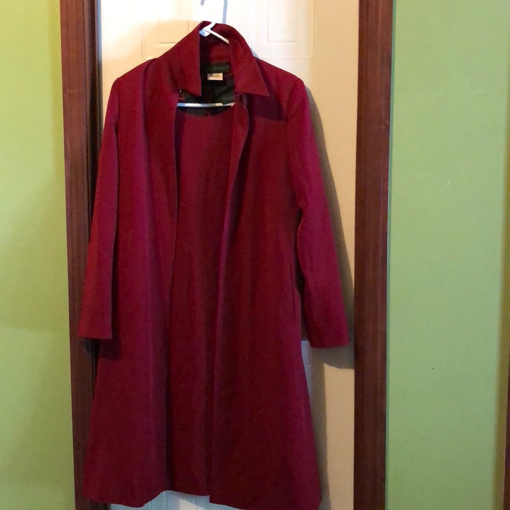 A red dress that comes with a matching red coat